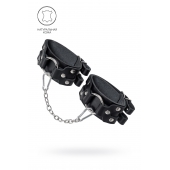 Черные кожаные оковы с двумя ремешками - Pecado - купить с доставкой в Реутове