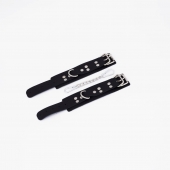 Черные кожаные наручники с регулируемыми ремешками - Crazy Handmade - купить с доставкой в Реутове