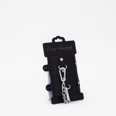 Черные кожаные наручники с хромированной фурнитурой - Crazy Handmade - купить с доставкой в Реутове