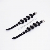 Черные кожаные оковы из звеньев - Crazy Handmade - купить с доставкой в Реутове