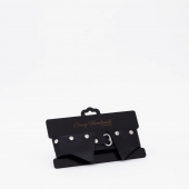 Черный однослойный кожаный ошейник с имитацией воротничка - Crazy Handmade - купить с доставкой в Реутове