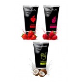 Набор из 3 съедобных лубрикантов JUJU (клубника, малина, кокос) - JuJu - купить с доставкой в Реутове