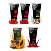Набор из 5 съедобных лубрикантов JUJU (клубника, малина, тропические фрукты, вишня, кокос) - JuJu - купить с доставкой в Реутове