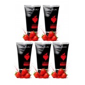 Набор из 5 съедобных лубрикантов JUJU со вкусом клубники - JuJu - купить с доставкой в Реутове