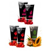 Набор из 5 съедобных лубрикантов JUJU (клубника х 2, малина х 2, тропические фрукты) - JuJu - купить с доставкой в Реутове