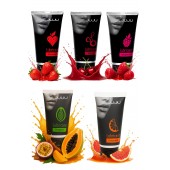 Набор из 5 съедобных лубрикантов JUJU (клубника, малина, тропические фрукты, вишня, грейпфрут) - JuJu - купить с доставкой в Реутове