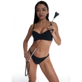 Стек с черным кожаным наконечником в виде сердца и металлической ручкой - 67 см. - Crazy Handmade - купить с доставкой в Реутове