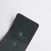 Черные кожаные наручники с красной строчкой - Crazy Handmade - купить с доставкой в Реутове