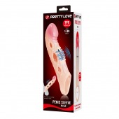 Телесная удлиняющая насадка с рельефом и вибрацией Brad - 21,3 см. - Baile - в Реутове купить с доставкой