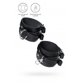 Черные кожаные оковы с двумя перекрёстными ремешками - Pecado - купить с доставкой в Реутове