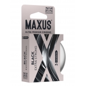 Черные утолщенные презервативы MAXUS Extra Strong с железным кейсом - 3 шт. - Maxus - купить с доставкой в Реутове
