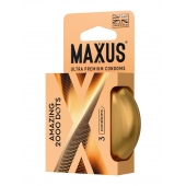 Точечные презервативы MAXUS 2000 Amazing Dots с железным кейсом - 3 шт. - Maxus - купить с доставкой в Реутове