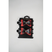 Черно-красные кожаные наручники с бантиками - Crazy Handmade - купить с доставкой в Реутове