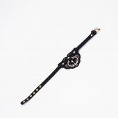 Черный чокер с клепками и золотистой фурнитурой - Crazy Handmade - купить с доставкой в Реутове