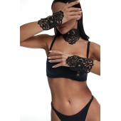 Фигурный набор для БДСМ-игр с узорами и золотистой фурнитурой - Crazy Handmade - купить с доставкой в Реутове