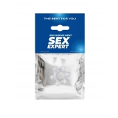 Прозрачное эластичное эрекционное кольцо с 6 шариками - Sex Expert - в Реутове купить с доставкой