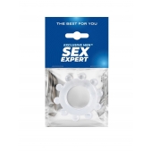 Прозрачное эрекционное кольцо со стимулирующими шариками - Sex Expert - в Реутове купить с доставкой