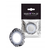 Эластичное эрекционное колечко с черными «ресничками» - Sextaz - в Реутове купить с доставкой