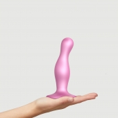 Розовая насадка Strap-On-Me Dildo Plug Curvy size M - Strap-on-me - купить с доставкой в Реутове