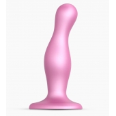 Розовая насадка Strap-On-Me Dildo Plug Curvy size M - Strap-on-me - купить с доставкой в Реутове