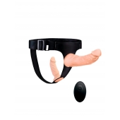 Женский страпон с 2 насадками, вибрацией и пультом ДУ - Erowoman-Eroman - купить с доставкой в Реутове