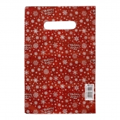 Красный подарочный новогодний пакет с вырубной ручкой (20х30 см) - Сима-Ленд - купить с доставкой в Реутове