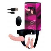 Женский страпон с 3 насадками и вибрацией - Erowoman-Eroman - купить с доставкой в Реутове