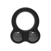 Черное эрекционное кольцо с утяжелителями Cockring Dual Weight - Dream Toys - в Реутове купить с доставкой