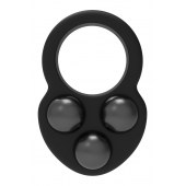 Черное эрекционное кольцо с утяжелителями - Dream Toys - в Реутове купить с доставкой