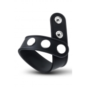 Черное эрекционное кольцо на кнопках - Blush Novelties - в Реутове купить с доставкой