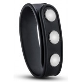 Черное эрекционное кольцо на кнопках - Blush Novelties - в Реутове купить с доставкой