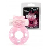 Розовое эрекционное виброкольцо в форме мишки - 1137 - в Реутове купить с доставкой
