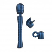 Синий вибромассажёр с насадками Man.wand Edgy - Manwan - в Реутове купить с доставкой