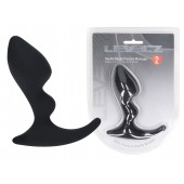 Черная анальная пробка для массажа простаты Double Ripple Silicone Prostate Massager - Shots Media BV - в Реутове купить с доставкой