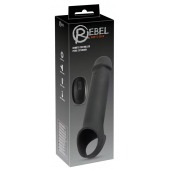 Черная вибронасадка для пениса с хомутом для мошонки и пультом ДУ Remote Controlled Penis Extension - Orion - в Реутове купить с доставкой