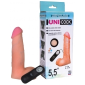 Фаллическая насадка Харнесс UNICOCK 5,5  с вибрацией - 17 см. - LOVETOY (А-Полимер) - купить с доставкой в Реутове