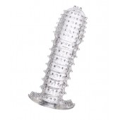 Гелевая прозрачная насадка c шипами - 12 см. - Toyfa Basic - в Реутове купить с доставкой