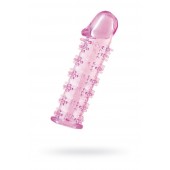 Гелевая розовая насадка на фаллос с шипами - 12 см. - Toyfa Basic - в Реутове купить с доставкой