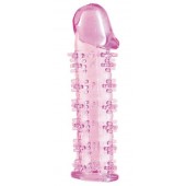 Гелевая розовая насадка на фаллос с шипами - 12 см. - Toyfa Basic - в Реутове купить с доставкой