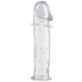 Гладкая прозрачная насадка с усиками под головкой - 12,5 см. - Toyfa Basic - в Реутове купить с доставкой