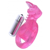 Розовая вибронасадка со стимулятор клитора   Язычок - Toyfa Basic - в Реутове купить с доставкой