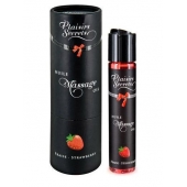 Массажное масло с ароматом клубники Huile de Massage Gourmande Fraise des Bois - 59 мл. - Plaisir Secret - купить с доставкой в Реутове