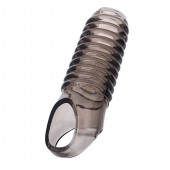 Дымчатая насадка с рёбрышками и подхватом мошонки ToyFa XLover - 12,5 см. - ToyFa - в Реутове купить с доставкой