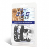 Утяжка на пенис на замочке Duo Cock And Ball Lock - BlueLine - купить с доставкой в Реутове