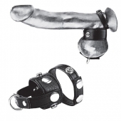 Утяжка для мошонки и пениса Cock Ring With 1  Ball Stretcher And Optional Weight Ring - BlueLine - купить с доставкой в Реутове