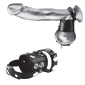 Утяжка на пенис и мошонку Cock Ring With 1.5  Ball Stretcher And Optional Weight Ring - BlueLine - купить с доставкой в Реутове