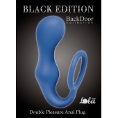 Синее эрекционное кольцо с анальной пробкой Double Pleasure Anal Plug - Lola Games - в Реутове купить с доставкой