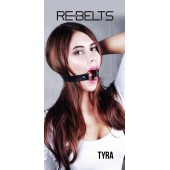Чёрный кожаный чокер-кляп Tyra Black - Rebelts - купить с доставкой в Реутове