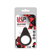 Чёрное эрекционное кольцо LIT-UP SILICONE STIMU RING 1 BLACK - Dream Toys - в Реутове купить с доставкой