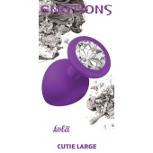 Большая фиолетовая анальная пробка Emotions Cutie Large с прозрачным кристаллом - 10 см. - Lola Games - купить с доставкой в Реутове